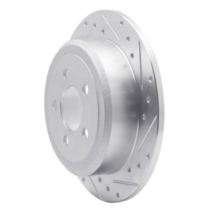 Dodge Nitro Brake Rotor (1) - Rear Left - R1 Concepts - Drilled & Slotted - Silver - `07-`12